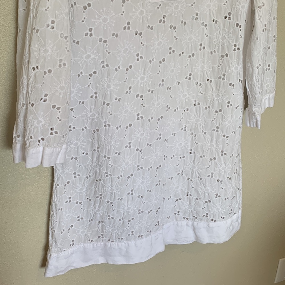 Fresh Produce White Eyelet Floral Sheer Swim Cover - Picture 3 of 5